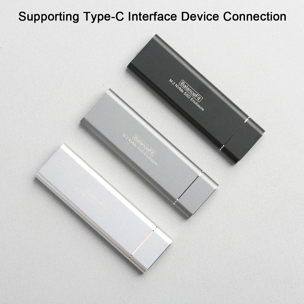 Portable M.2 NVMe SSD Enclosure Tool-Free USB External 10Gbps M.2 NVMe to USB Adapter Support UASP for PCIe NVMe SSD Case Box