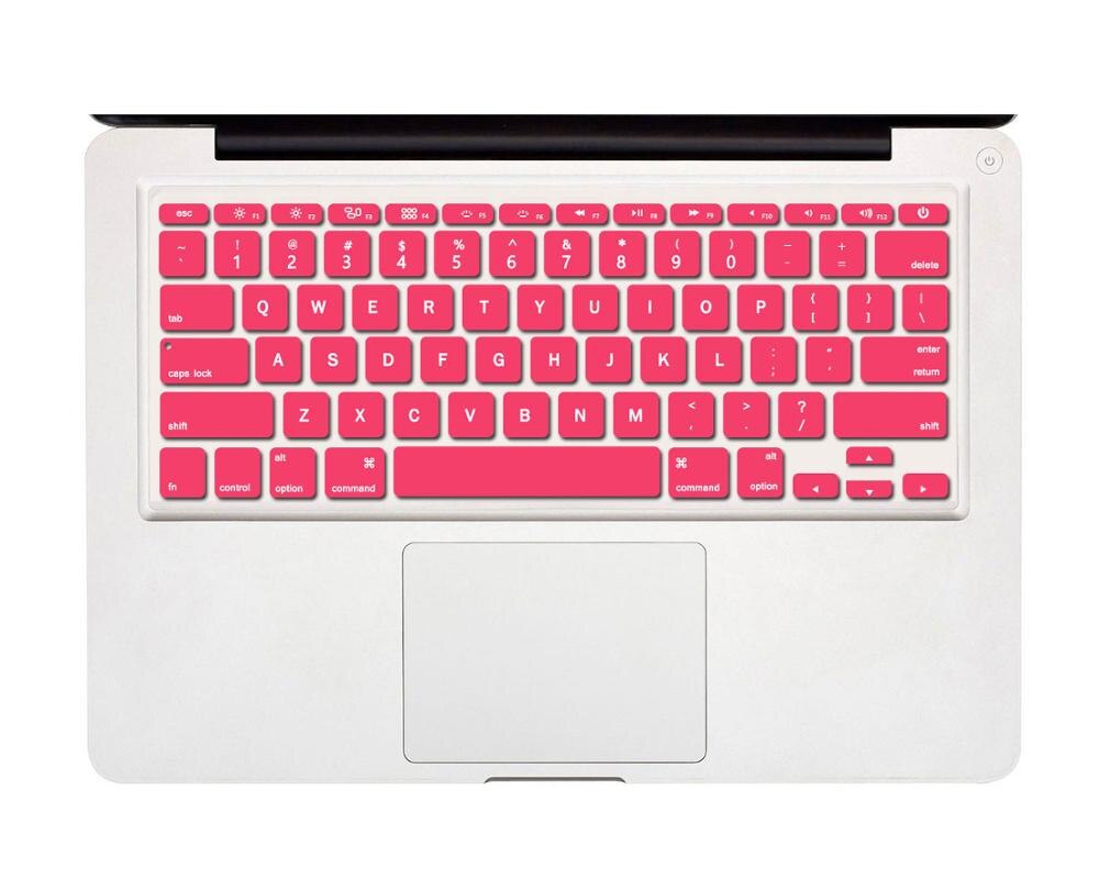 English (US) Keyboard Cover Silicone Protector Compatible for MacBook Air 11 inch model A1370 A1465, Gradient Color: Pink