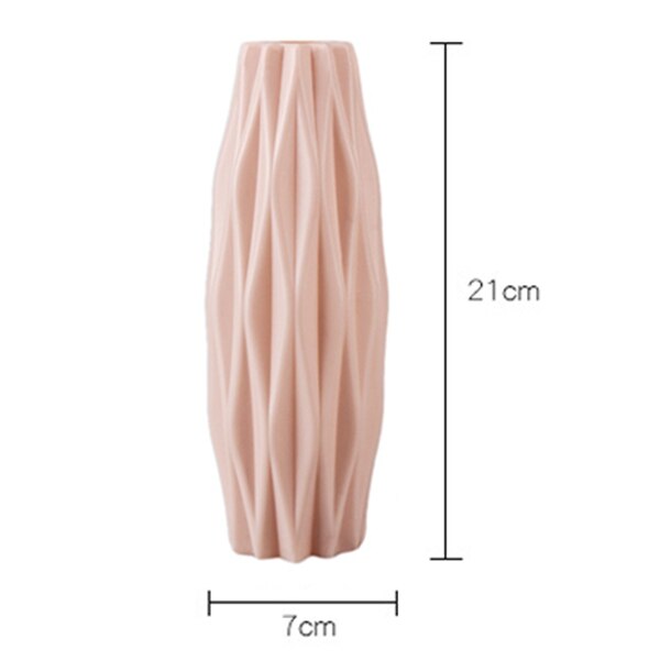 Flower Vase Decoration Home Plastic Vase White Imitation Ceramic Flower Basket Nordic Decoration Vases (Pink)
