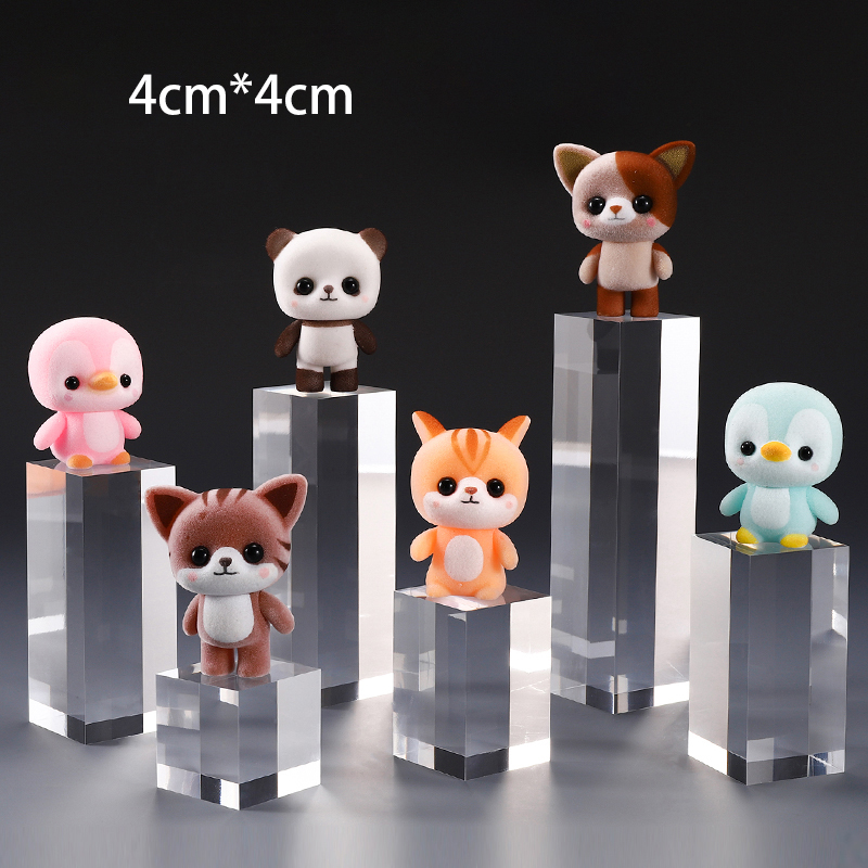 Acryl Plexiglas Vierkant Stempelen Transparant Blok Cosmetica Display Stand Fotografie Props Poppen Parfum Ring Sieraden Houder