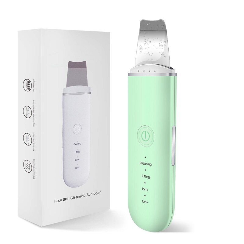 Xiaomi Mijia Ultrasone Huid Scrubber Trillingen Gezicht Spatel Comedondrukker Schop Schoon Cavitatie Peeling Facial Lifting: Green with box