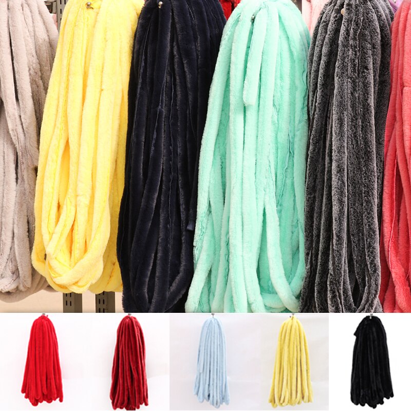 1M Kunstmatige Konijnenbont Lint Tapes Diy Kleding Naaien Pluizige Bekleding Trimmen Stof Woondecoratie Faux Bont Naaien Kostuum cra