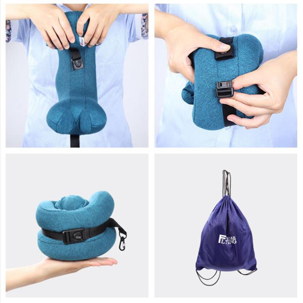 Travel Pillow–Memory Foam Neck Travel Pillows for Airplanes Trains Offices and Home,Neck and Head Support Pillow Sleeping Rest