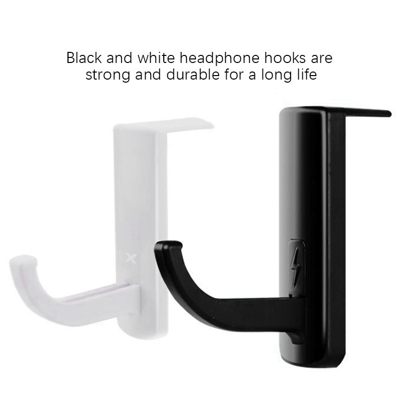 2Pcs Headset Hook Universal Headphone Hanger PC Monitor Desk Headset Stand Holder Headphone Holder Rack Stick-on Hook