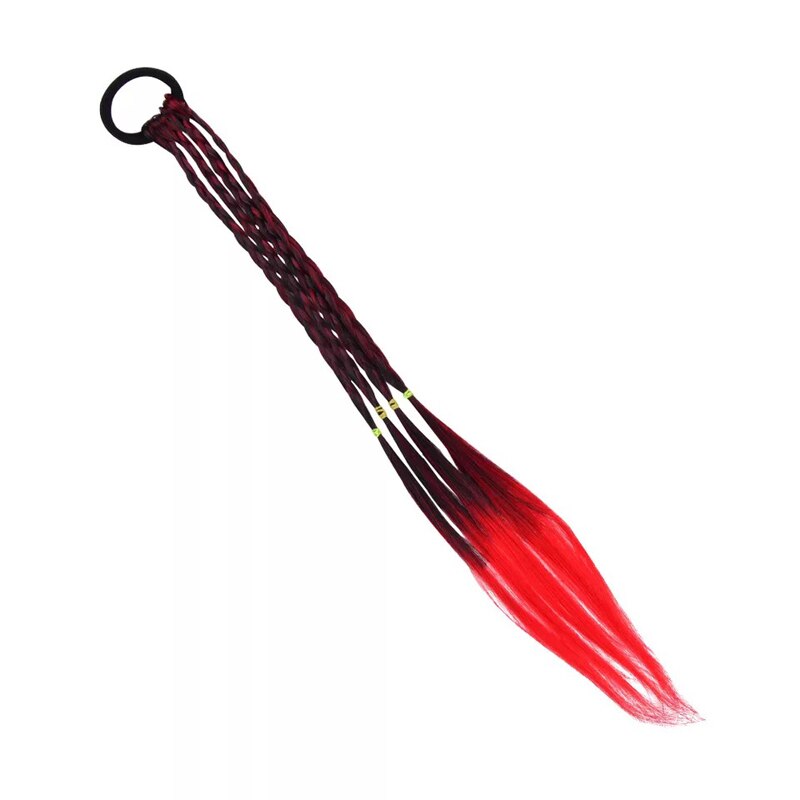 Mode Meisjes Elastische Haar Rubber Band Haar Accessoires Pruik Paardenstaart Haarbanden Kinderen Twist Vlecht Touw Hoofdtooi Haar Braider: red