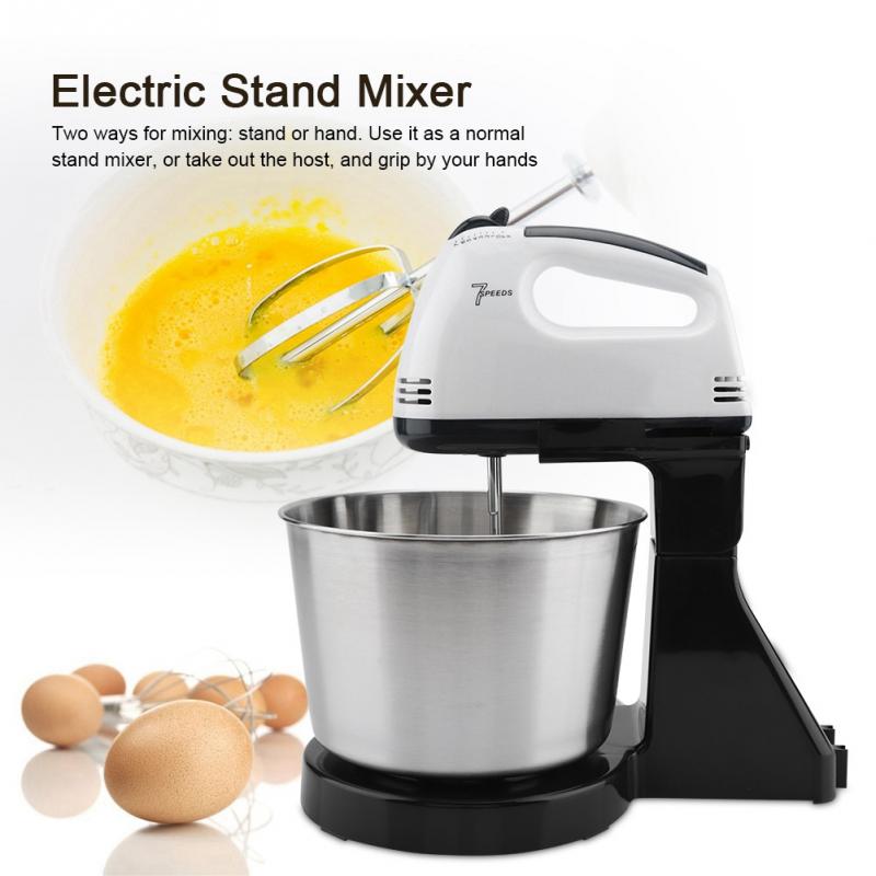 230v 7- trins automatisk visp håndfoderblander elektrisk stand mixere håndholdt mel brød æg vispeblandere med skål eu-stik