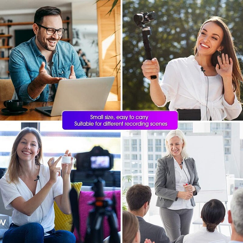 Portable 3.5mm Mini Mic Lavalier Microphone,Phone Microphone, Suitable for Interview, Video, Recording