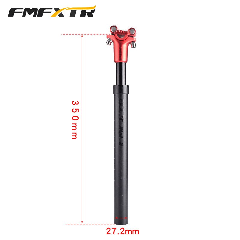 FMF-tija de sillín de bicicleta, suspensión, amortiguador de aleación de aluminio, 27,2/30,8/31,6x350mm: 27.2mm-Red