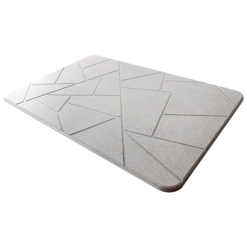 Alfombra de baño de piedra de diatomita para interiores, estera suave de barro de diatomita, absorción de agua, estera de ducha de piedra de diatomita de secado rápido, alfombras de entrada: Blanco