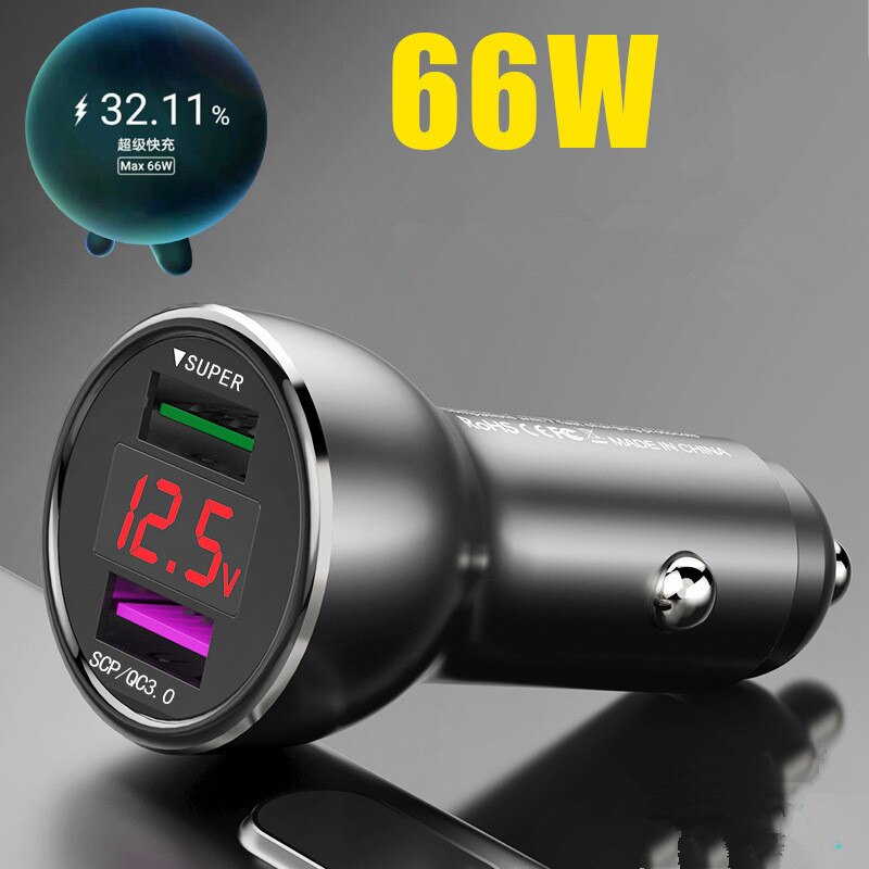 66W Autolader Voor Huawei Dual Usb Supercharge 40W 22.5W 66W Snelle Usb Type C Kabel voor Mate 40 30 20 Pro 10 9 X P40 P30 Pro P20