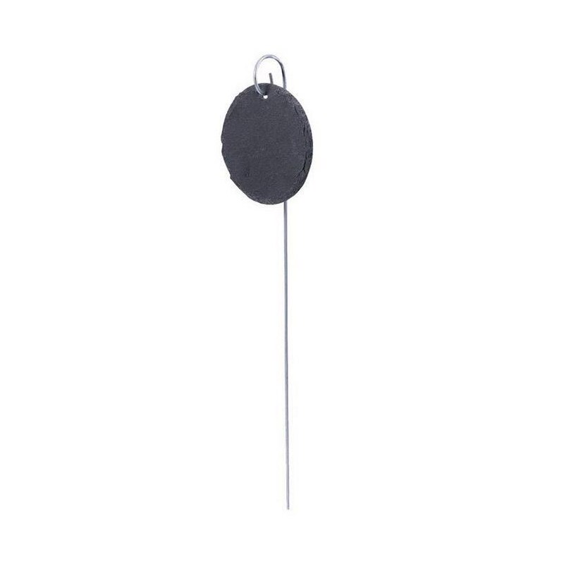 Natuurlijke Stijl Slate Plant Labels, Opknoping Van Een Roestvrij Stalen Metalen Staaf, 15.75Inch Plant Etiketten Voor Tuin, Bloem, Bed, Potten: Round 10cm