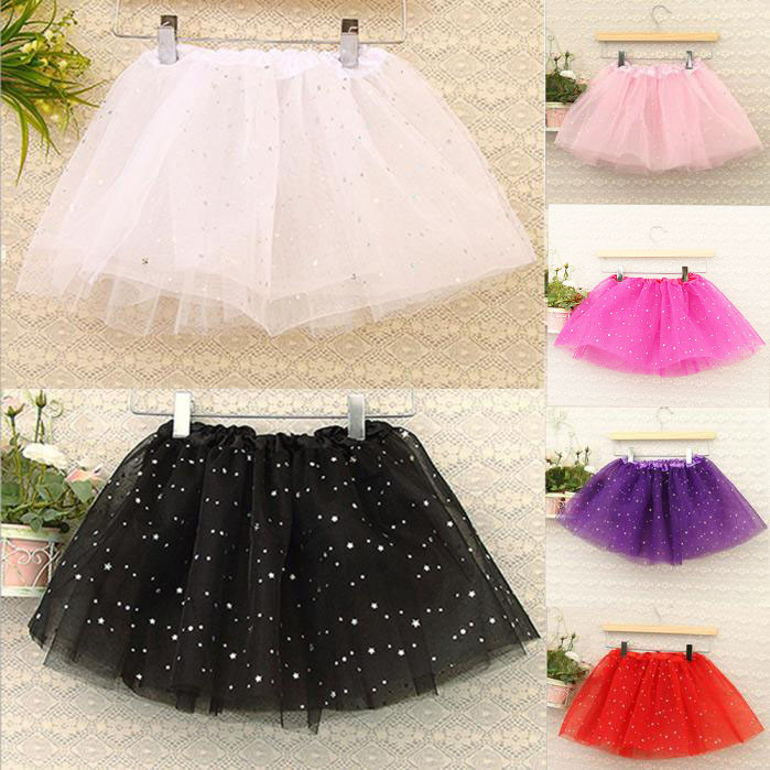 cute Baby Kids Girls Princess Stars Sequins Party Dance Ballet Lace Tutu Skirts girl mini skirt for party wedding Summer