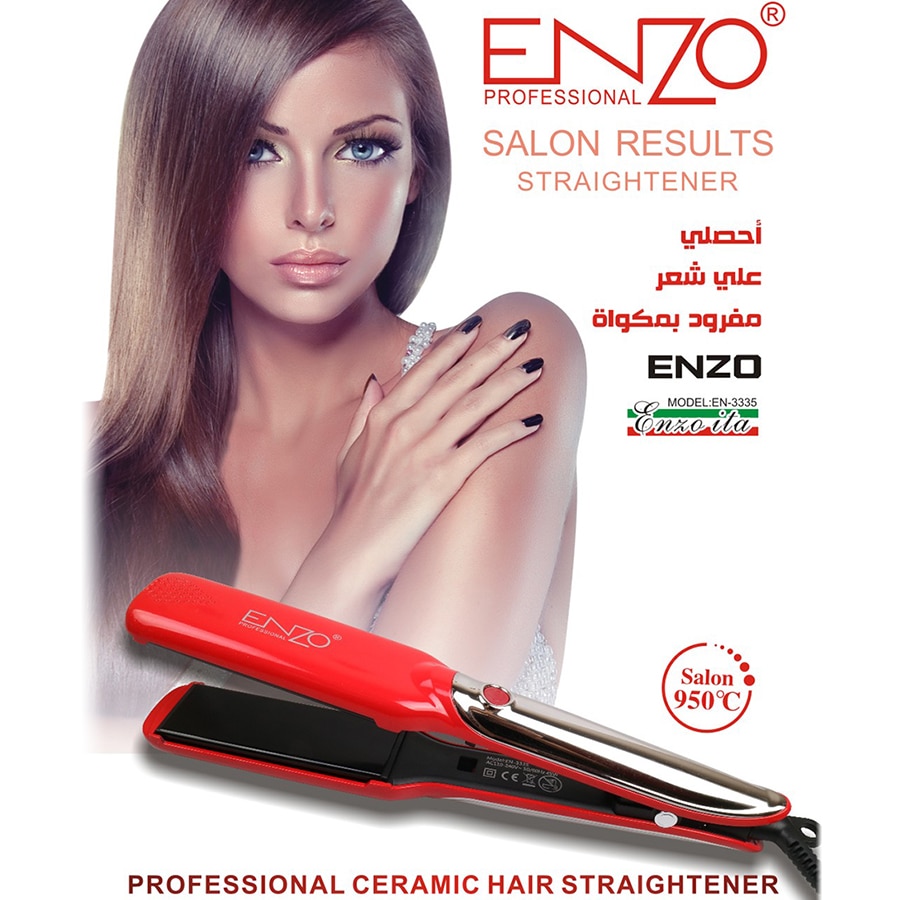 ENZO 2 In 1 Hair Straightener Ceramic Heating Plate Hair Straightener Styling Tools Warm-up Straightening Iron