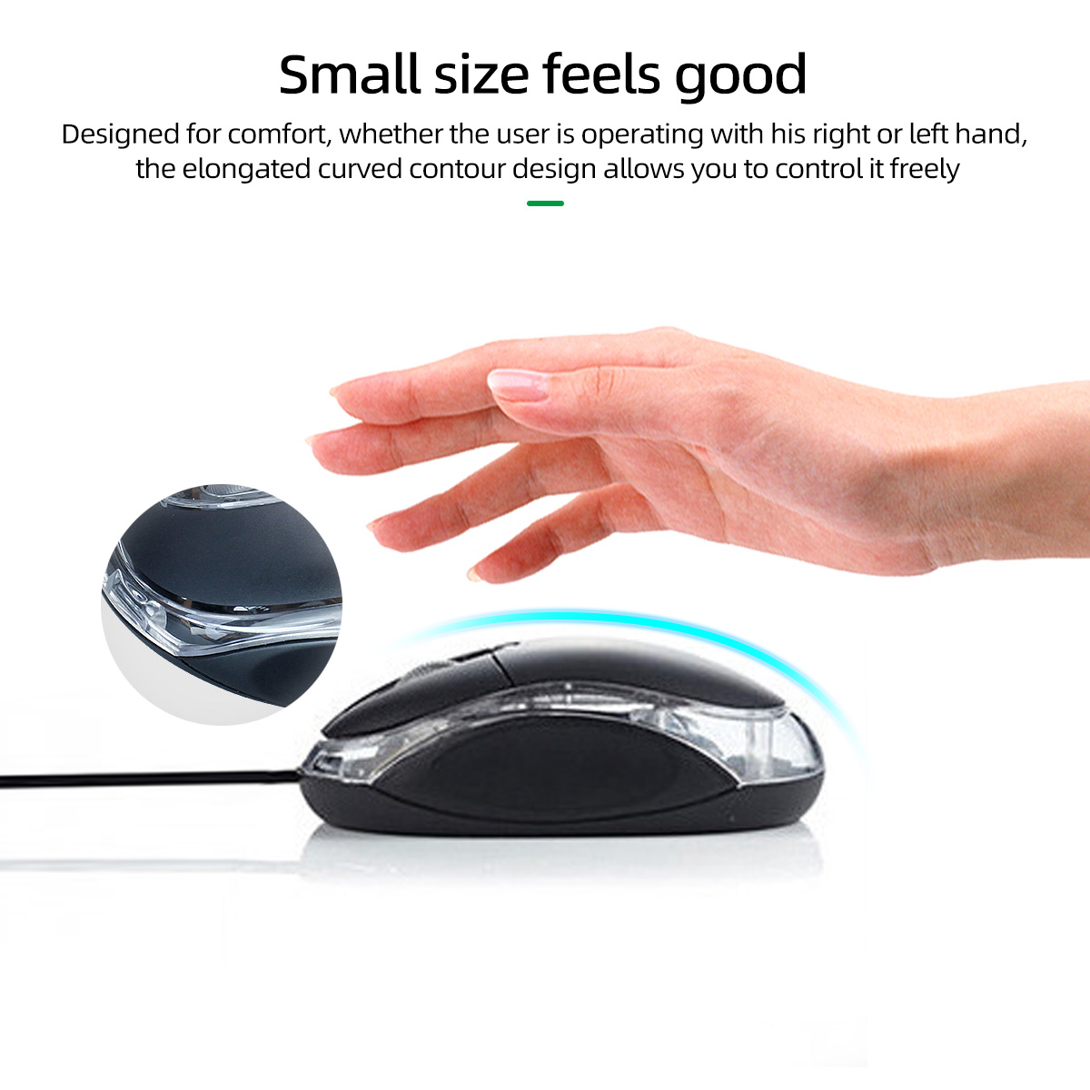 Mini USB Mouse Wired 1000 DPI Optical LED 2 Buttons Game Mice For PC Laptop 1.2M Cable USB Office Mouse