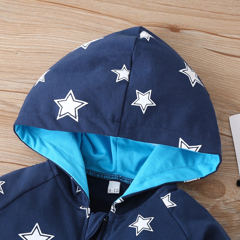Carter Toddler newborn Baby Zipper Jumpsuit Clothes Baby Star Hooded Jumpsuit Baby Boys Clothes Baby Girl Winter Clothes
