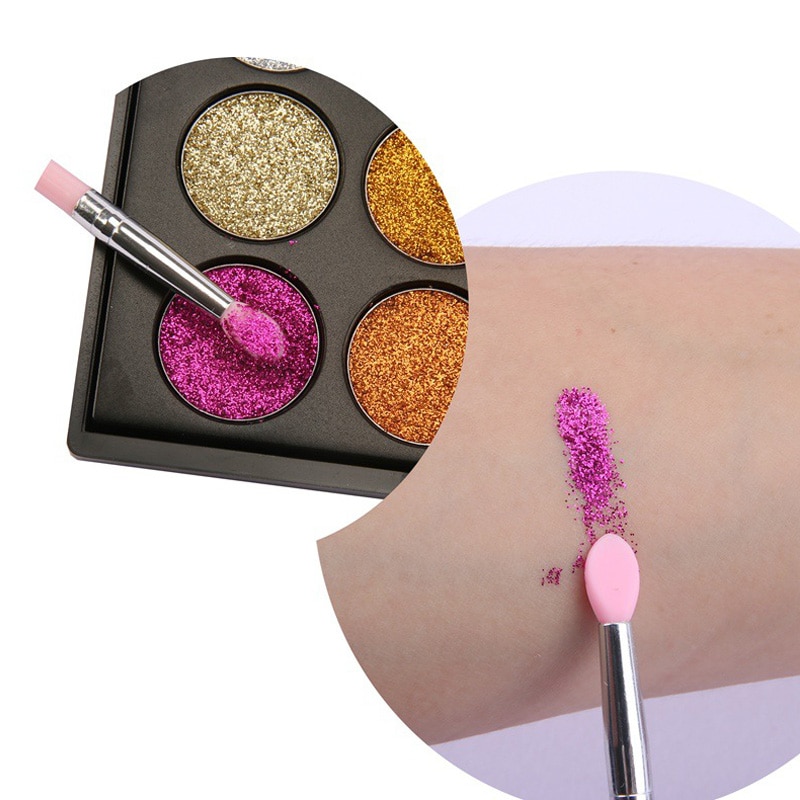 3 Pcs Makeup Brushes Set Soft Silicone Head Plastic Handle Eye Shadow Lip Applicator Brush Tools Silicone Makeup brushes Kit