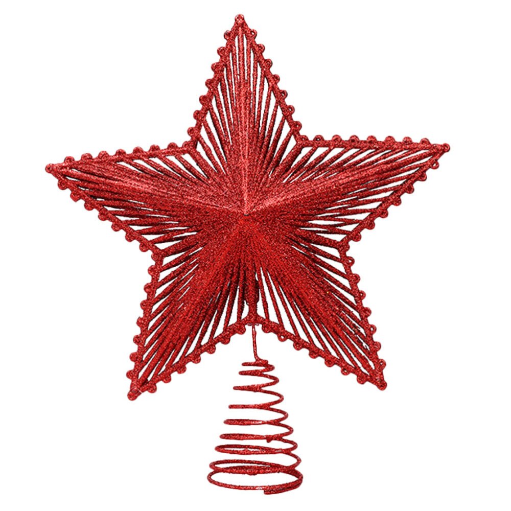 Springy Christmas Tree Topper Star Art Crafts Decoration Scene Layout Props: Red