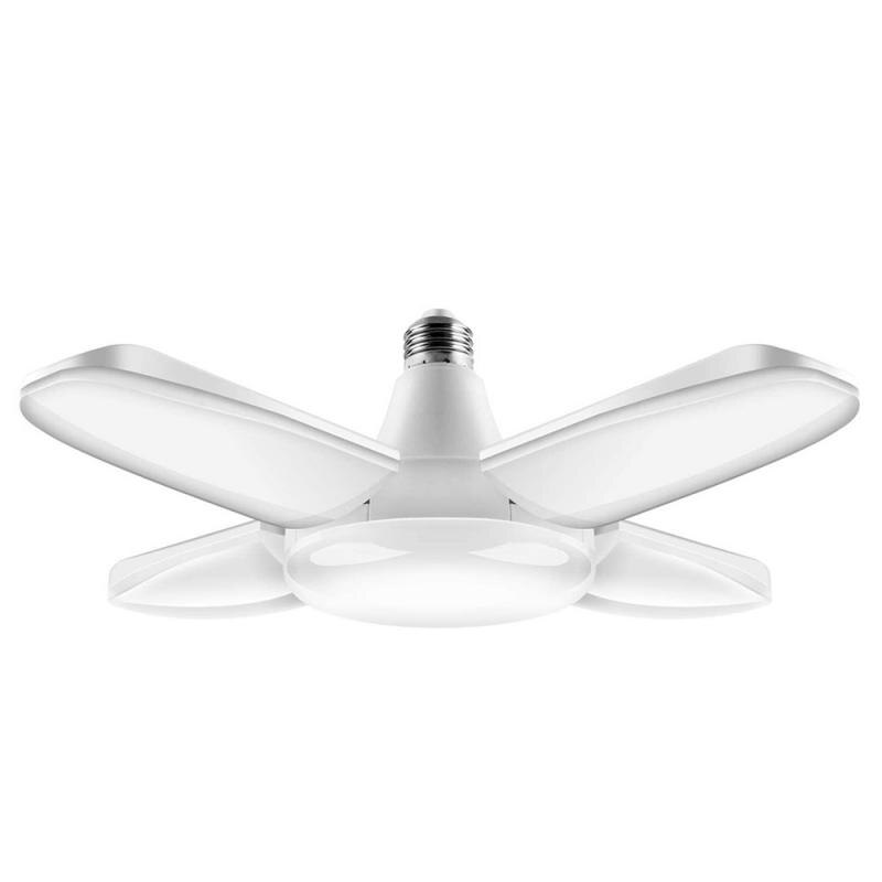 Deformable LED Garage Light 80/38W E26/E27 4 Blade Angle Adjustable Ceiling Lamps Energy Saving Industrial Lamp For Workshop: warm light / 80W
