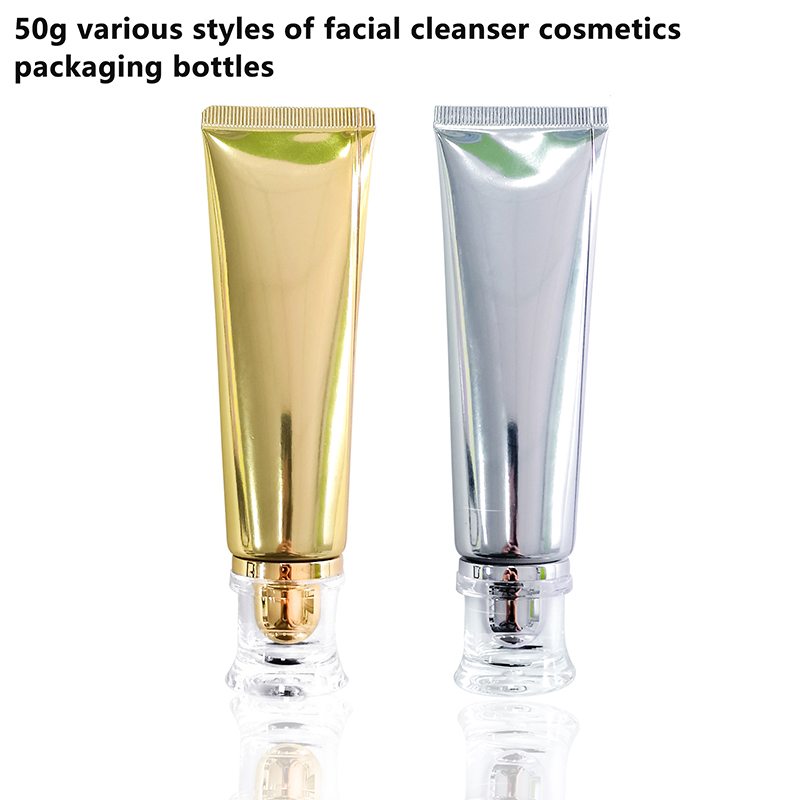 1Pcs Gold Silver Empty Refillable Plastic Soft Tubes Squeezable Bottle Cosmetic Container For Facial Cleaner Lotion Hand Cream