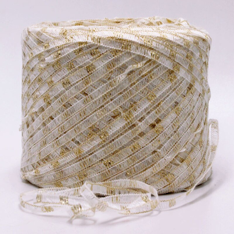 Fil de coton métallique ruban 250g | Pour tricoter à la main, type de tricot, fil crochet pour écharpe, crocheter bricolage, katoen garen,S2141