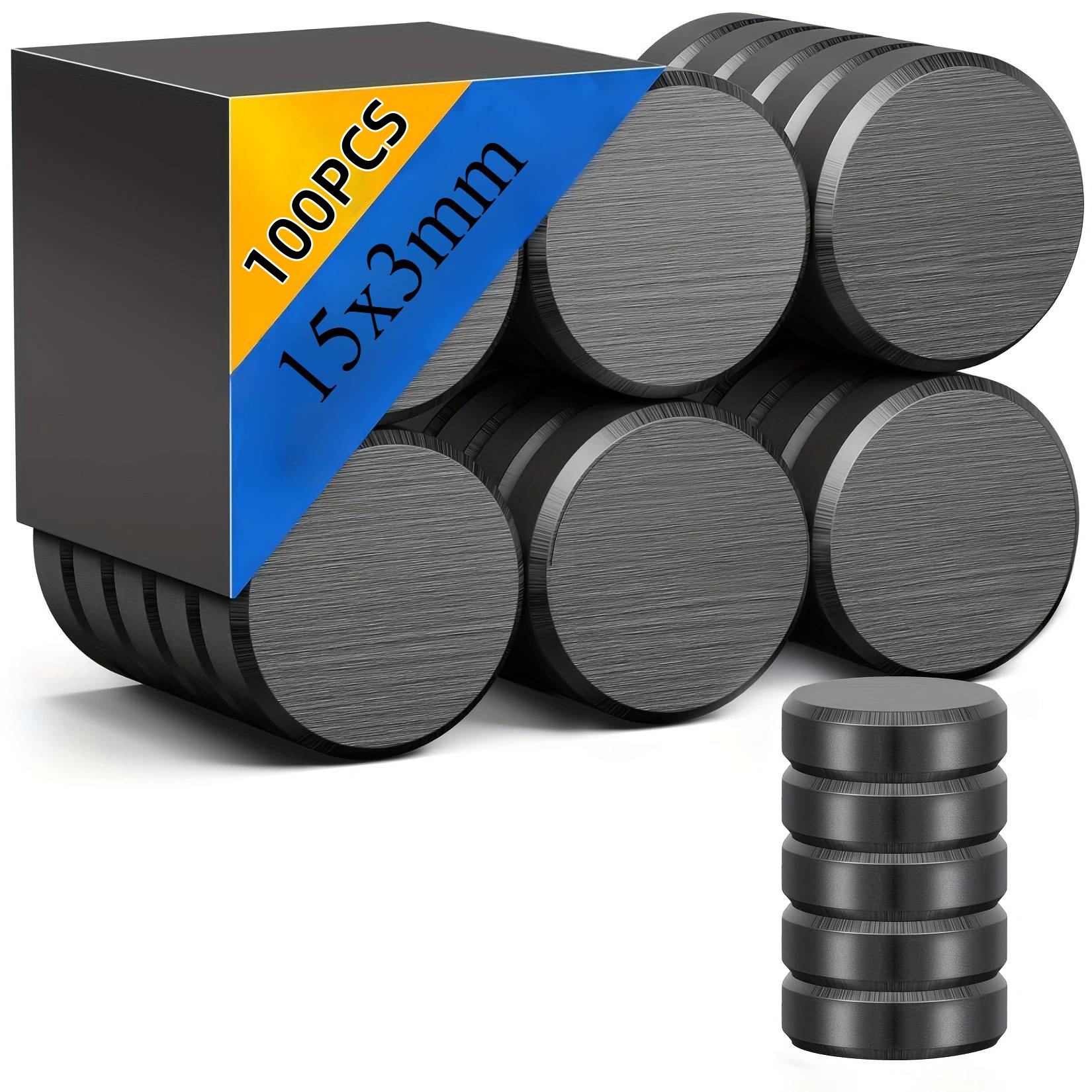 Ceramic Magnets, Small Round Disc for Crafts, DIY, Science, Hobbies, Projects, Fridge - Flat Circle Ferrite Industrial Magnets: light yellow