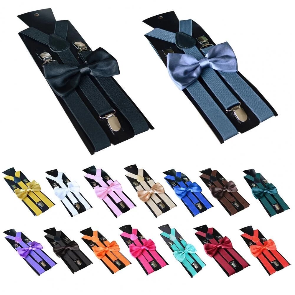 Bretelles robustes pour hommes, noir, 17 couleurs, 3 pinces solides, pantalon élastique réglable, bretelles, travail, fête