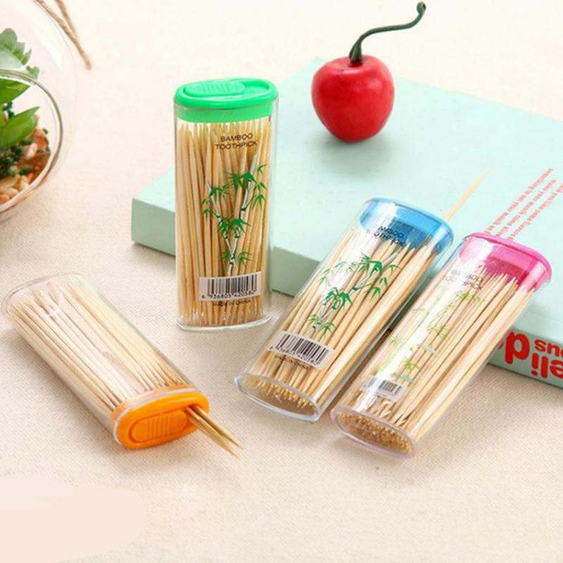 Unids/caja de palillo Dental de madera desechable, bambú Natural para el hogar, restaurante, Hotel, productos de palillos de dientes, herramientas, 100
