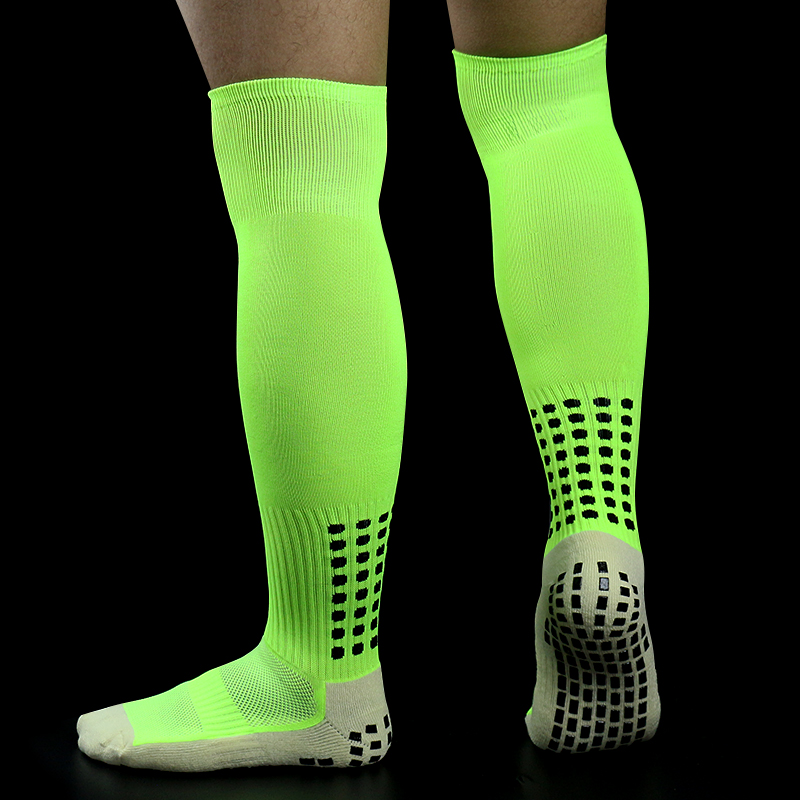 9-farbige lange Fußballsocken für Männer und Frauen, Sport-Silikon-Anti-Rutsch-Fußballsocken, verschleißfest, schweißabsorbierend: Grau