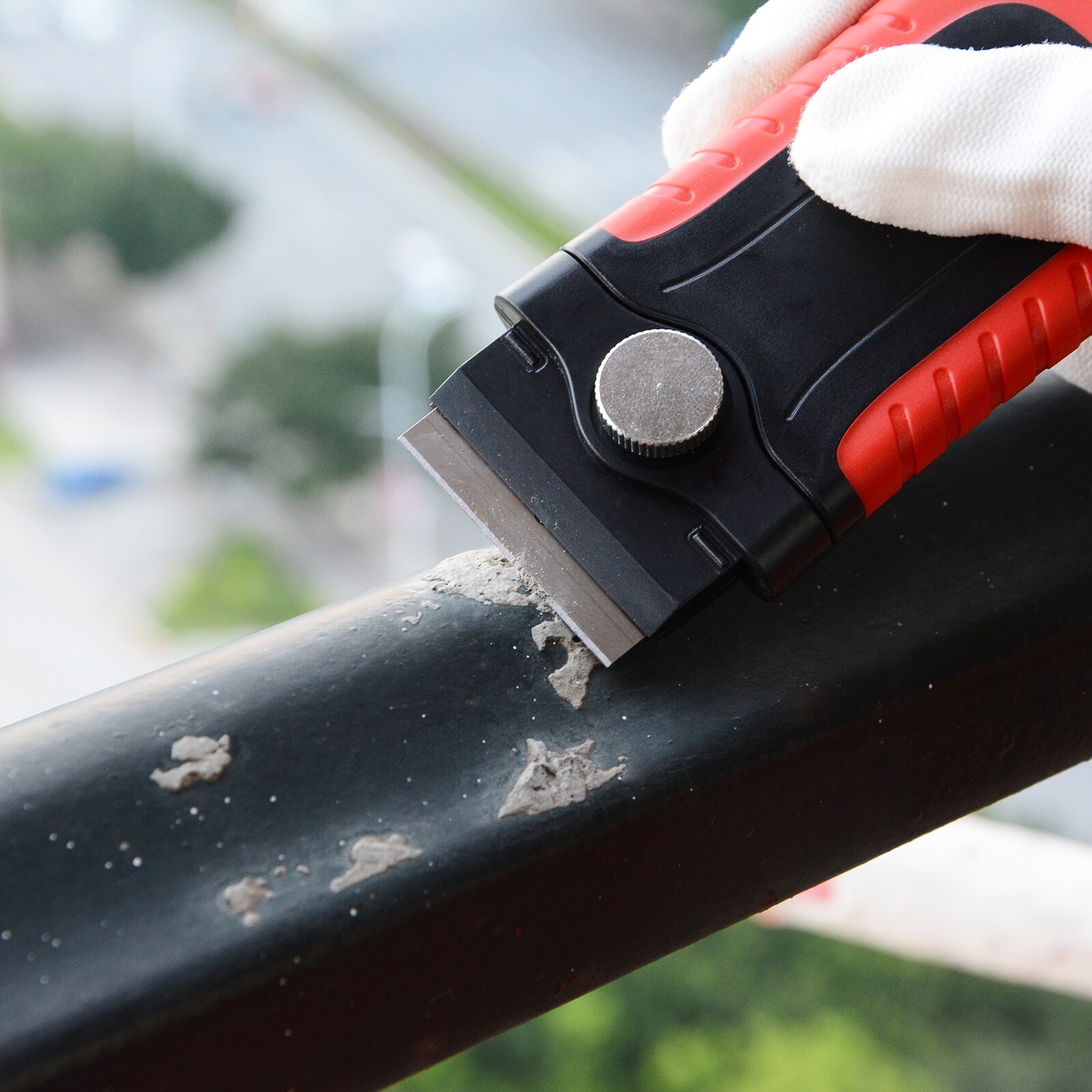 Foshio keramische glas oven verf schraper +5 stuks mes vinyl wrap auto sticker lijm verwijderen wisser huishoudelijk schoonmaakgereedschap