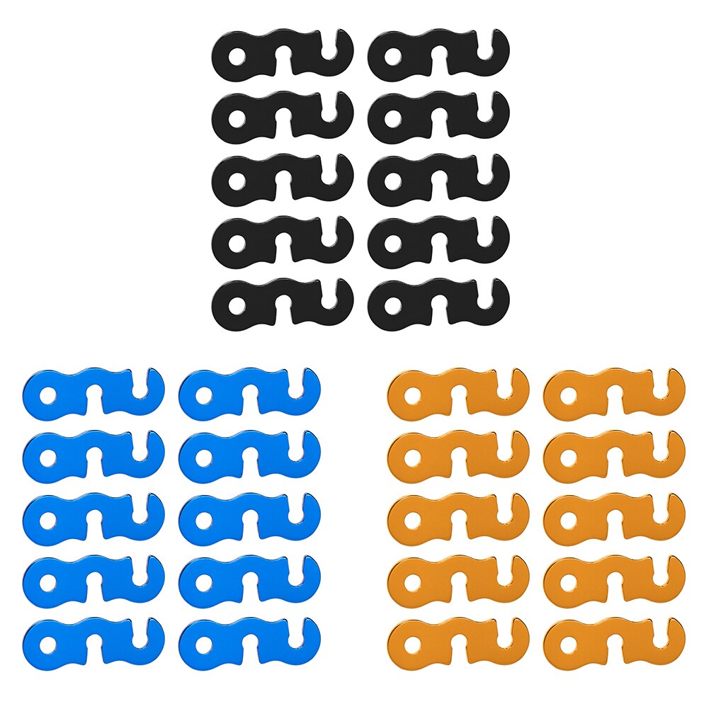 10 -teiliges set outdoor-campingzelt-fallschirmleinen-seilschnallen aus aluminiumlegierung, seilspanner, befestigungselemente, reisewerkzeug