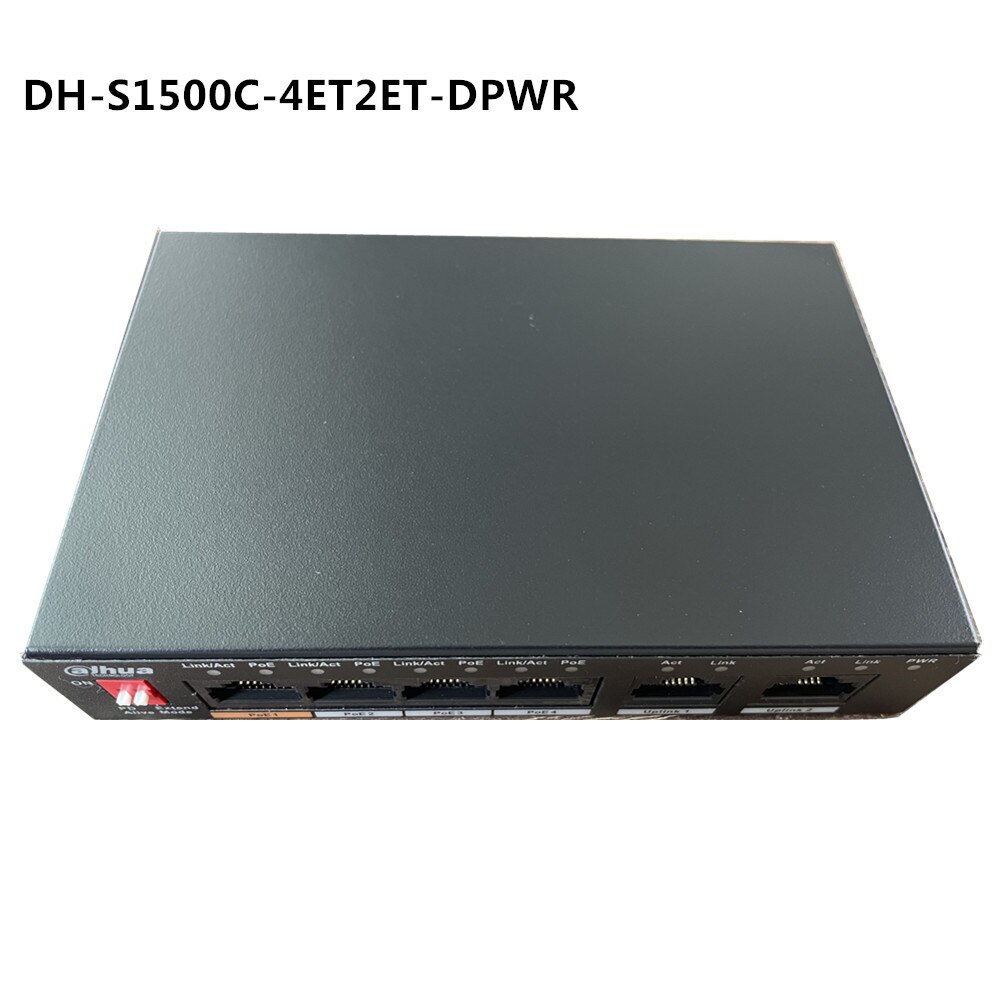 Dahua 4ch Poe Switch DH-S1500C-4ET2ET-DPWR 4CH Ethernet Switch Met 250 M Power Transit Afstand Ondersteuning Poe Poe + &amp; Hi-Poe Protocol