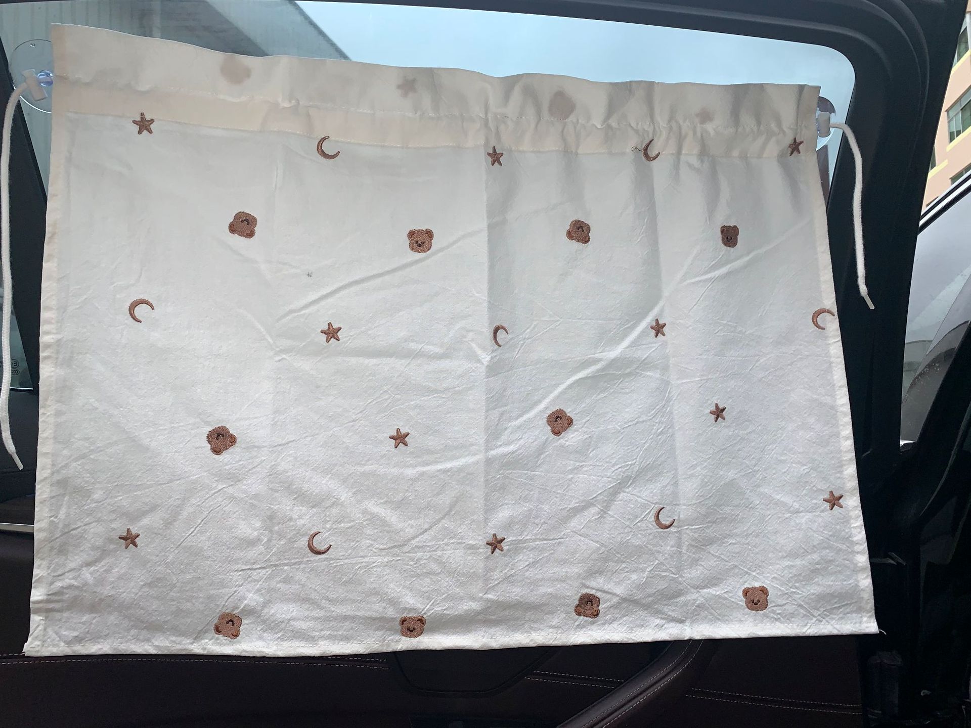 Ins Style-cortina bordada para coche de bebé, parasol de protección solar para ventana, protección UV para niños: 14