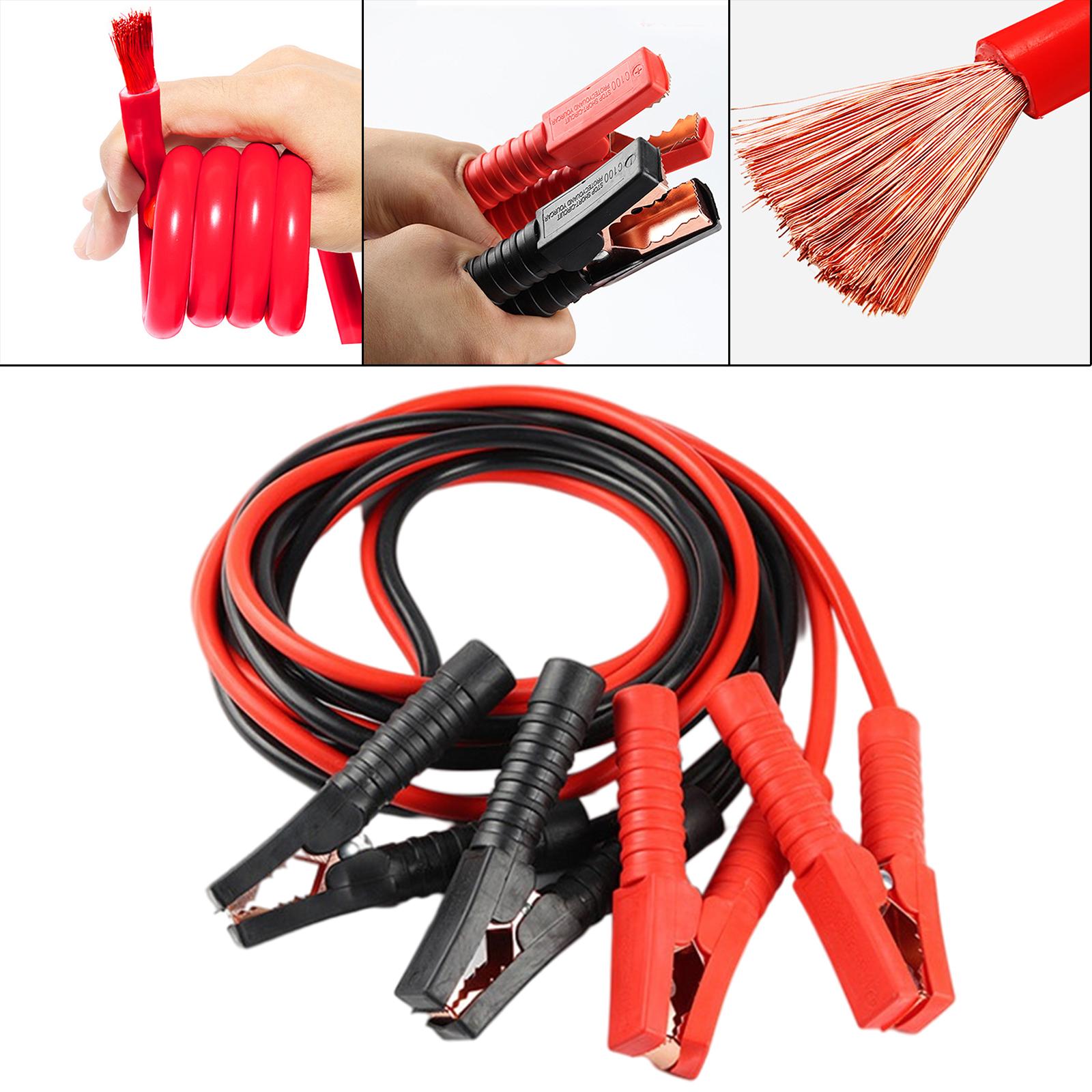 2Pcs Heavy Duty Car Battery Starter Jumper Cables 13ft Emergency with Copper Clamps 2000A Booster Cable for Car Alligator Clamp