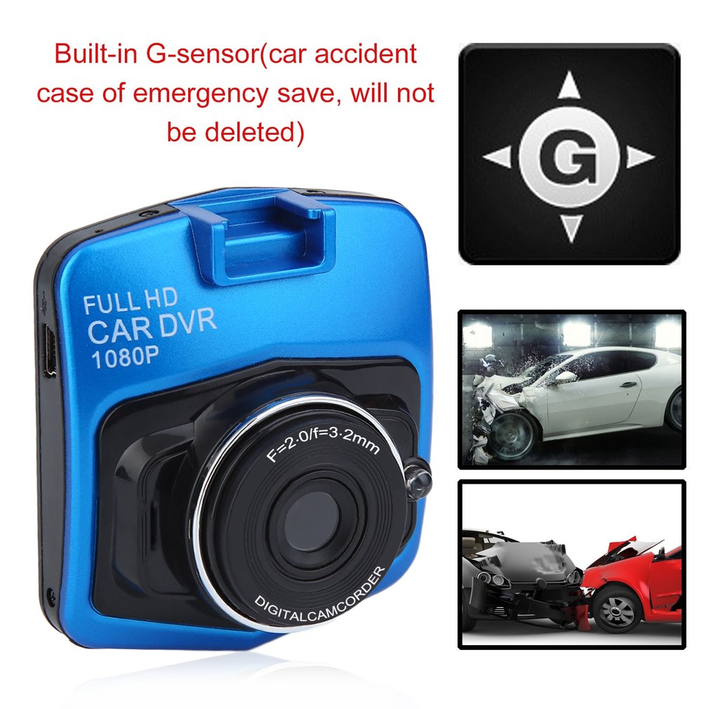 Portable 2.4 Inch Lcd Car Camera Dvr 720P Resolutie Voertuig Video Recorder Dash Camera Rijden Recorder Black