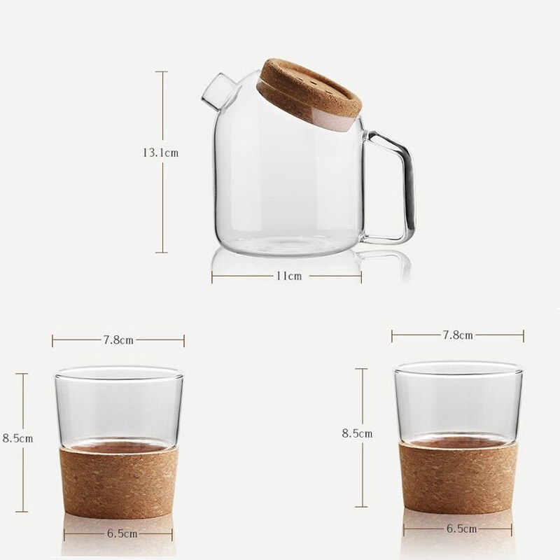 Glas vandkande kande kande karaffel til juice kork prop stor kapacitet varmebestandig kold elkedel husholdnings boble tekande sæt
