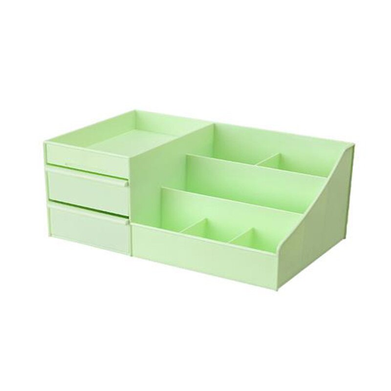 Flerlags Plast Kosmetikk Oppbevaringsboks Skuffe Makeup Organizer Desktop Diverse: Grønn
