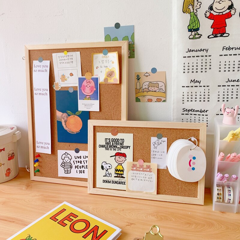 Soft Wooden Letter Message Board Wall Decorative Postcard Photo Wall Cork Board Memo Paper Background Board Stationery