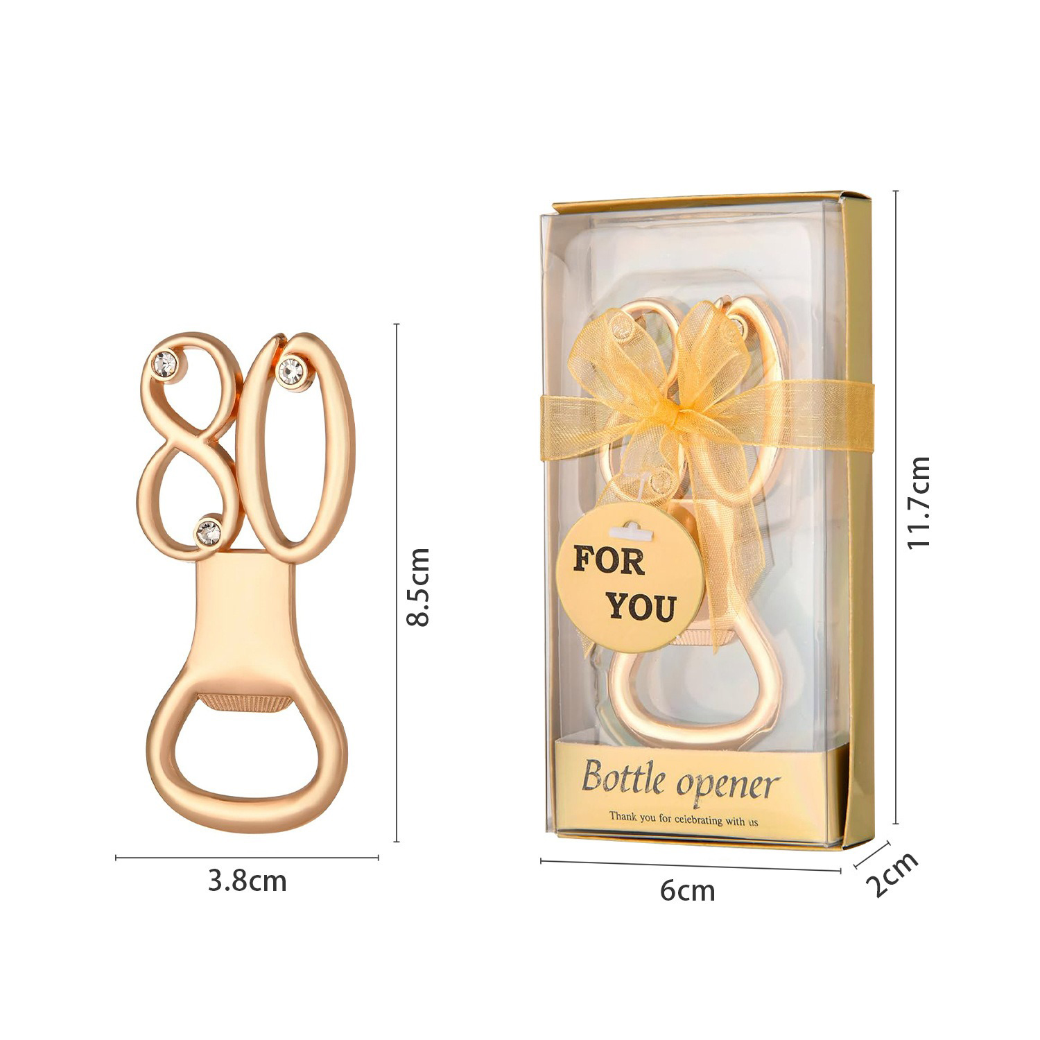 Goldener Geburtstags-Flaschenöffner für 30., 40., 50., 60., 70., 80. Geburtstag, Party, Hochzeitstag, Dekoration, Gastgeschenk, Gäste: Licht Grün