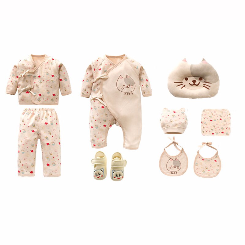 conjunto de ropa para recién nacidos y gatos, ropa suave con estampado de dibujos animados de algodón para bebé y niña, conjunto de ropa para bebé,