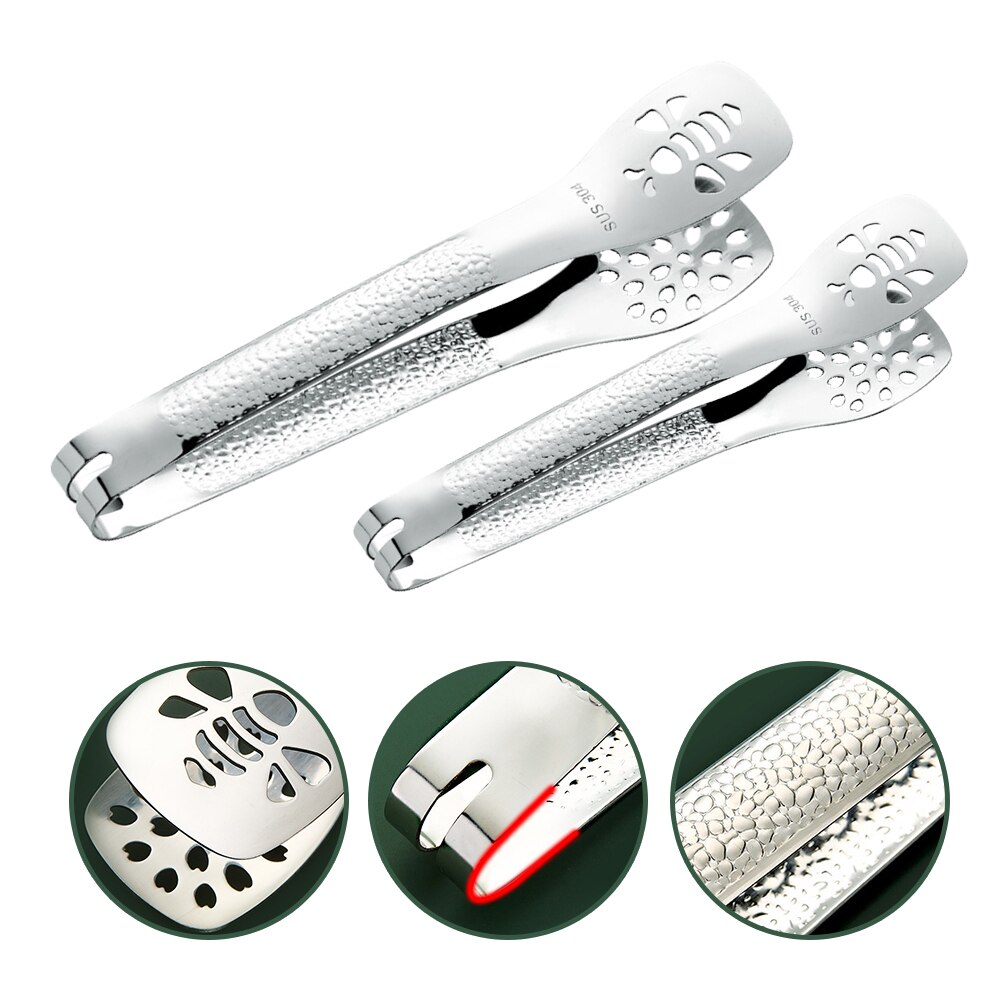 2Pcs Buffet Tong Toast Tongs Bread Clamps Barbecue Clip Biscuit Tong Dessert Clips