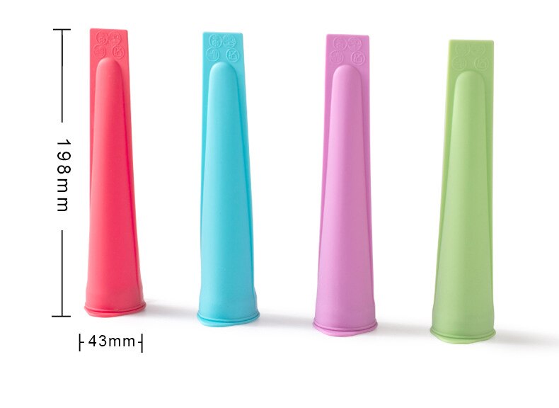 Home-Made Ice Cream Molds for Children's Cute Silicone Frozen Ice Cube Set for Making Ice Cream Sorbet Popsicle Kitchen Tools: 4pcs mix color