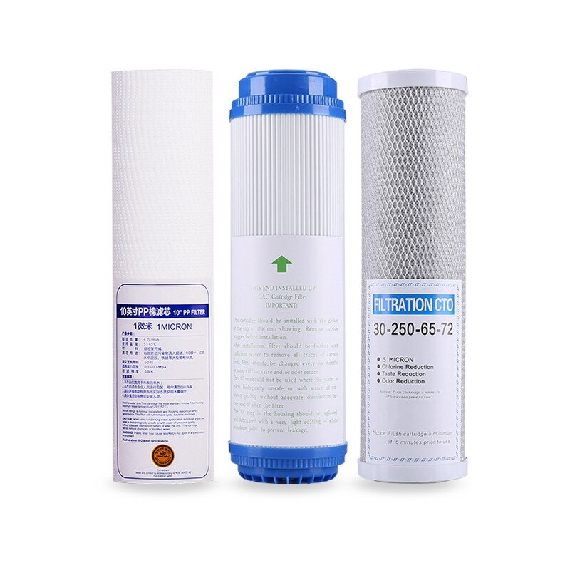 PP Cotton Filter+10inch Water Purifier Filter UDF Granular Activated Carbon Filter+CTO Compressed Carbon Reverse Osmosis: Default Title