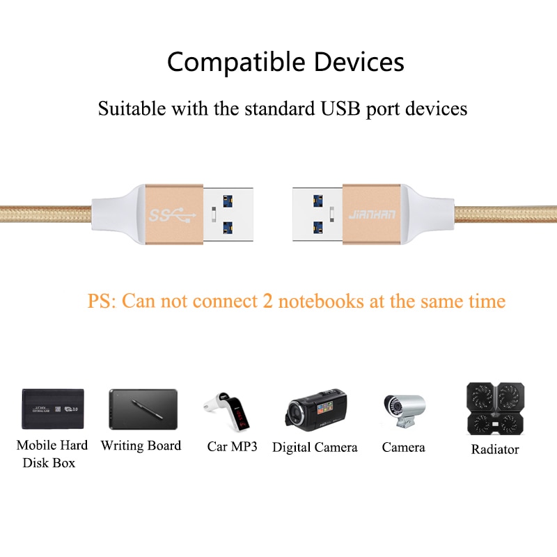 Usb Naar Usb Kabel Type A Male Naar Male Usb 3.0 Snelle Verlengkabel Super Speed Hdd Voor Radiator Hard schijf Webcam