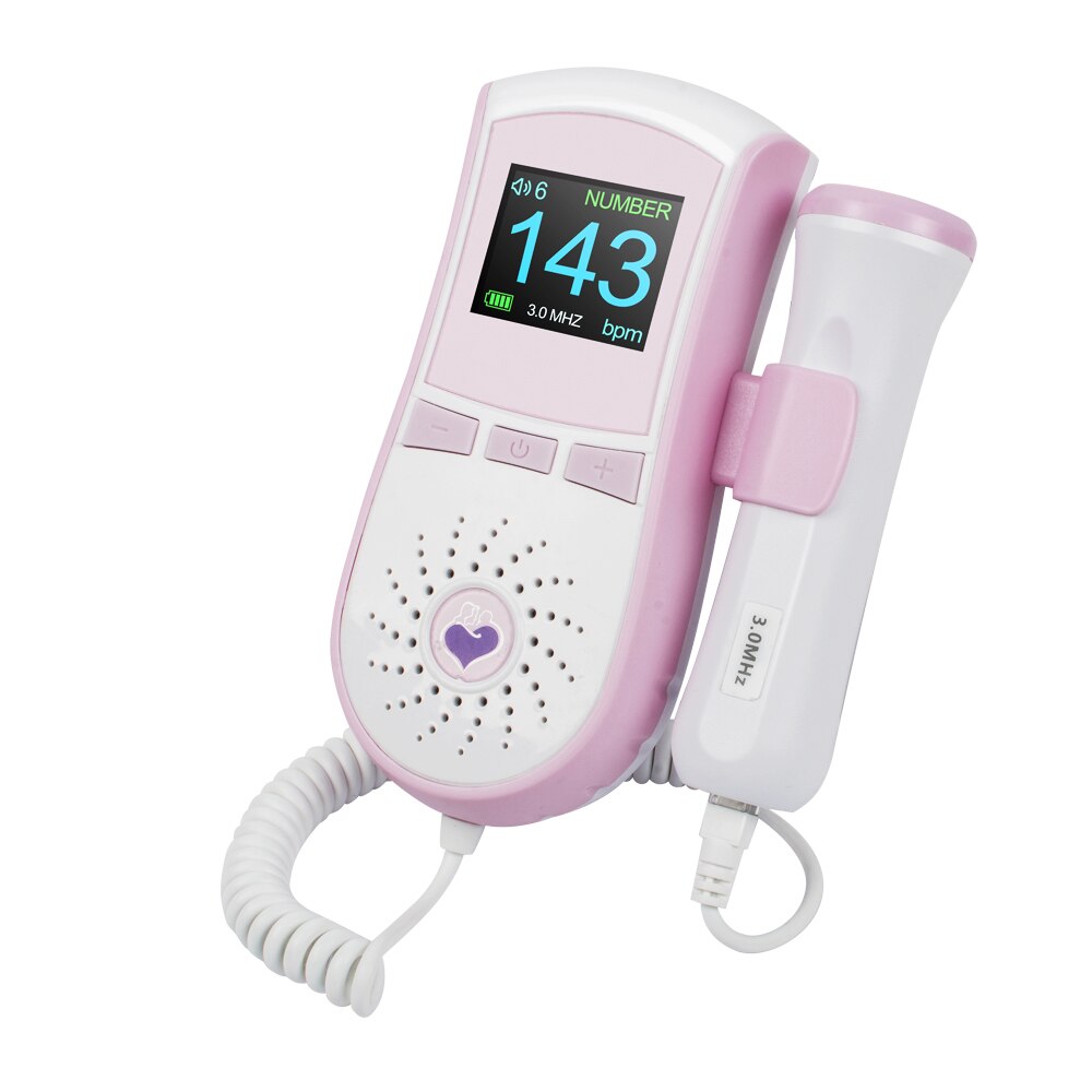 3MHz Probe Dual Interface Display Lcd-kleurenscherm Draagbare Pocket Foetale Doppler Prenatale Hart Baby Heart Monitor