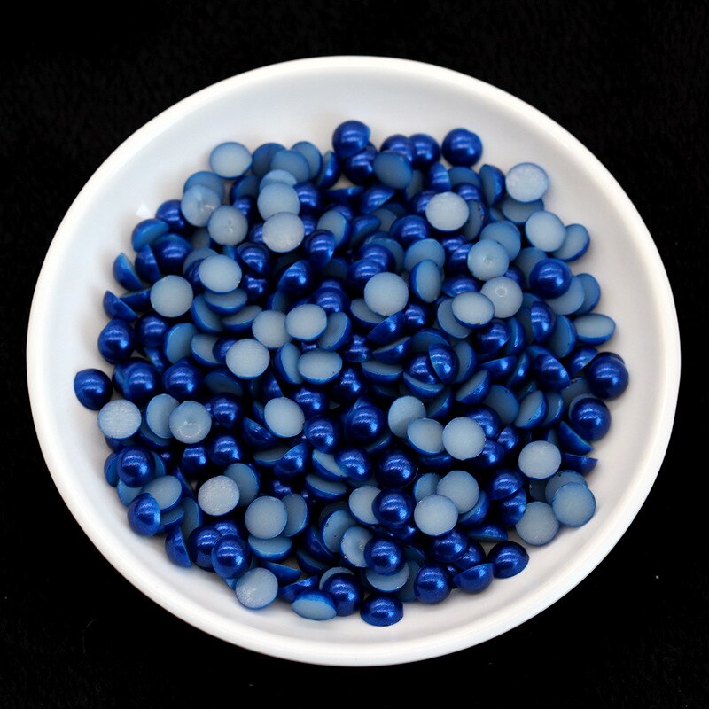 2mm 5000 Uds. Perlas falsas de respaldo plano ABS-Ropa y costura de diamantes de imitación de perlas-Scrapbooking confección de tarjetas perlas: 2-Deep Blue