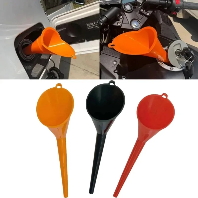Funil de haste longa para carro, ferramentas de enchimento de combustível de óleo de gasolina, funil de óleo de plástico anti-respingo, ferramentas de reabastecimento de motocicleta, acessórios automotivos: YELLOW