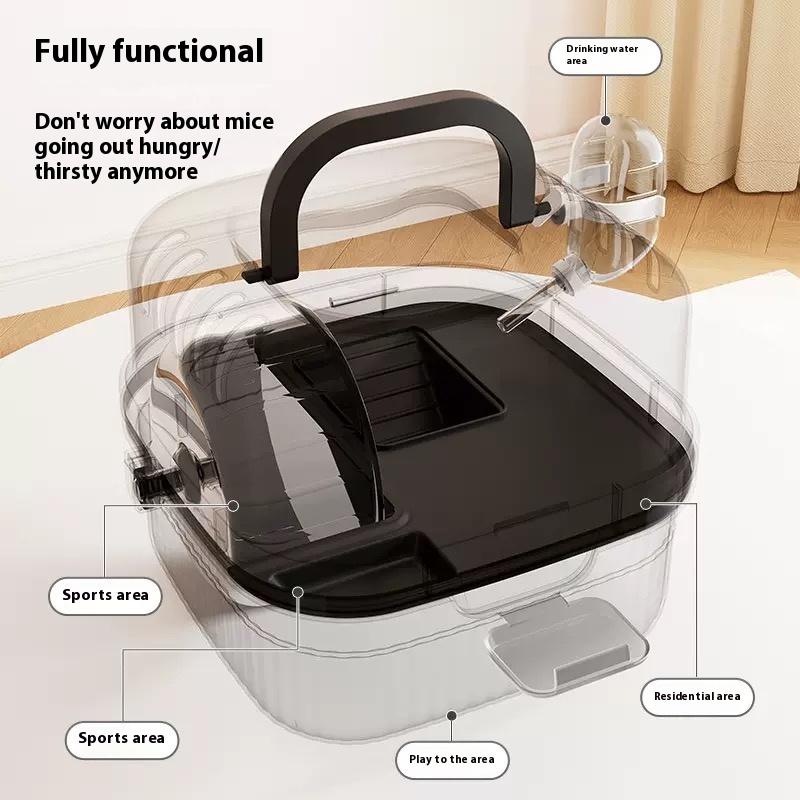 La gabbia per criceti previene la fuga, scatola per allevamento di orsi dorati portatile a doppio strato, grande spazio, piccola villa di lusso per animali domestici