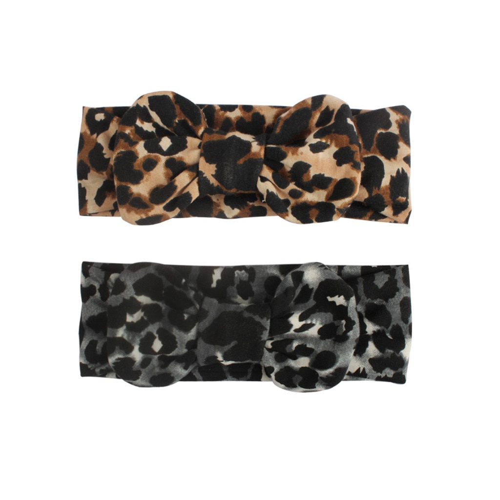 zubehör Kinder Mädchen Baby Kleinkind Leopard Turban Abnehmbare Verknotet Bogen Hut Cap Stirnband Haarband Headwear Baby Kinder