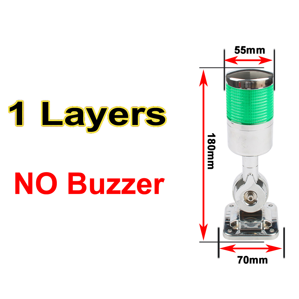 180 pila giratoria luz roja naranja ámbar verde luz de advertencia industrial para máquina CNC 24V CC 12V luz intermitente constante LED