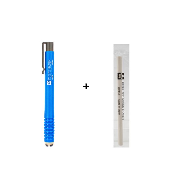 Sakura – gomme à crayon en caoutchouc xnée, 1 pièce, avec recharge, Type Push-out, pour croquis, dessin, fournitures d'art, de bureau: 1pc Blue and refill
